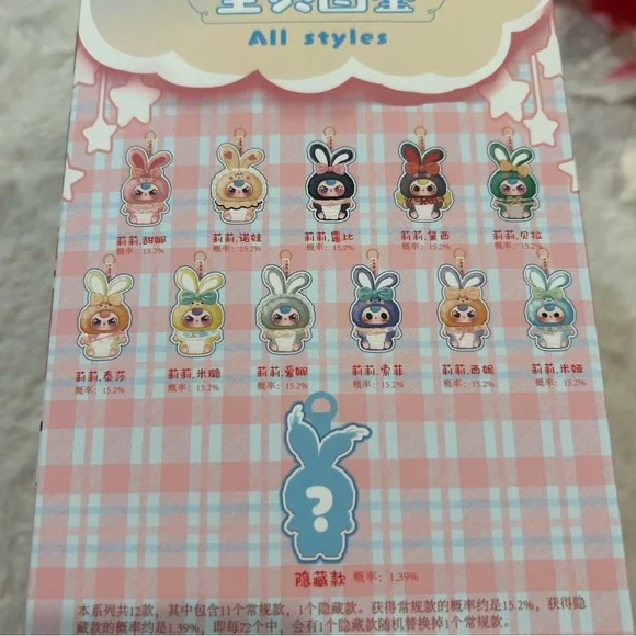 Baby Three Lilyrabbit Town Vinyl Plush Bunny Pendant with Bow - Picture 10 of 10